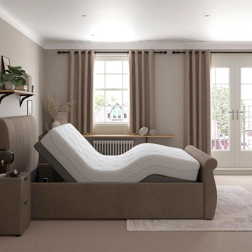Lucia Sleepmotion 400i Adjustable Upholstered Bed Frame - Beige Dreams
