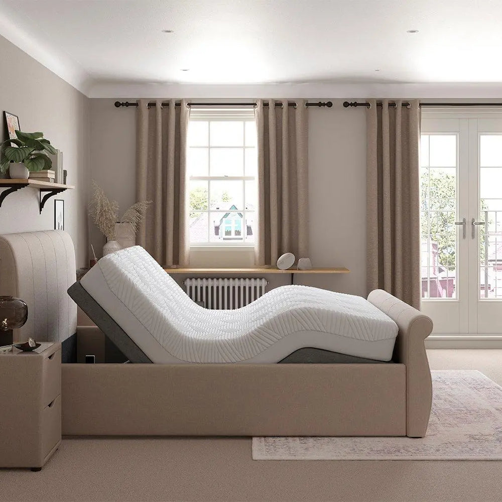 Lucia Sleepmotion 400i Adjustable Upholstered Bed Frame - Cream Dreams