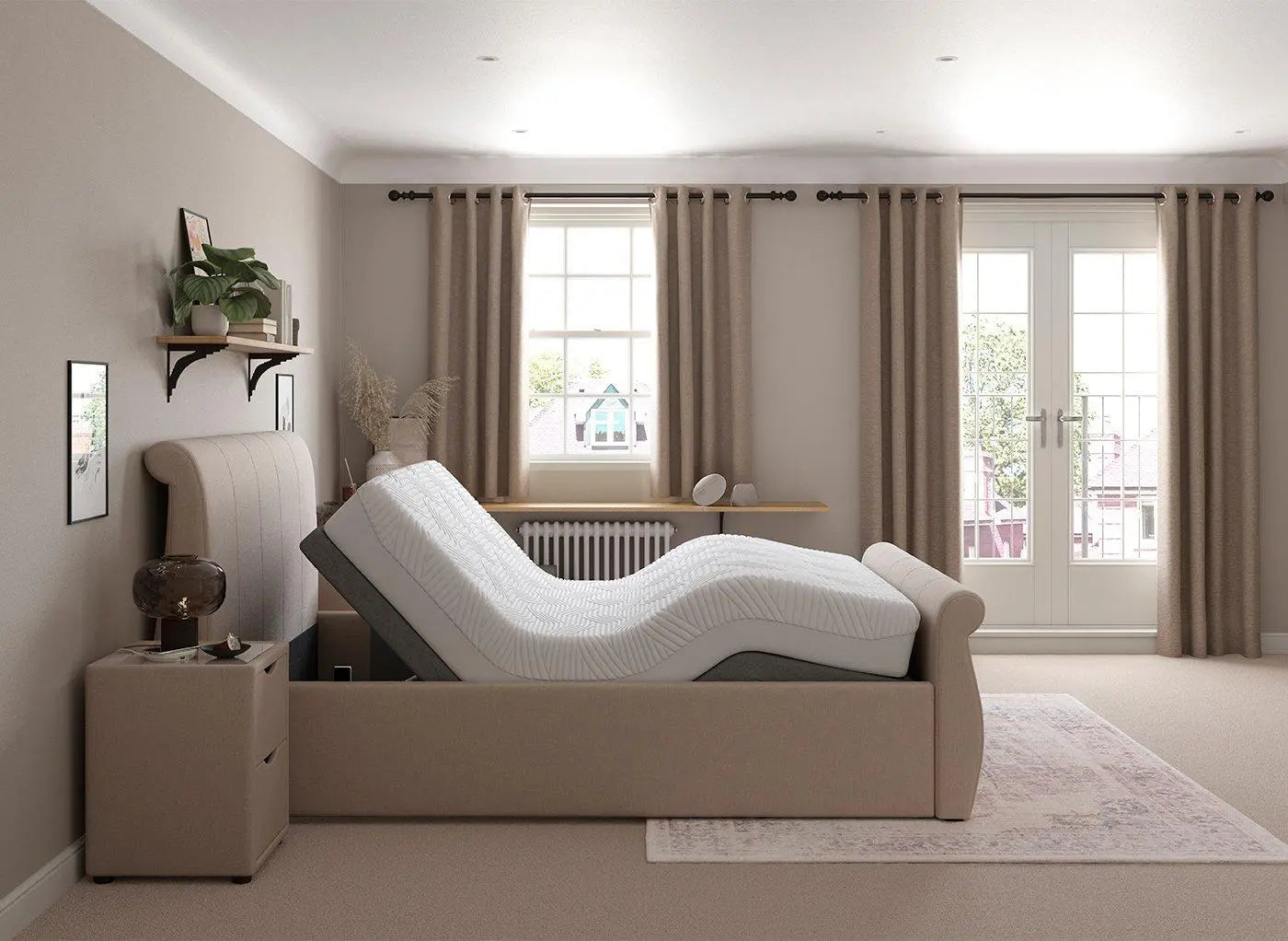 Lucia Sleepmotion 400i Adjustable Upholstered Bed Frame - Cream Dreams