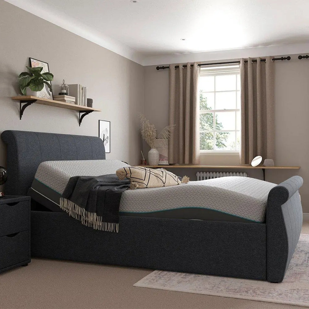 Lucia Sleepmotion Small 200i Adjustable Upholstered Bed Frame - Blue Dreams