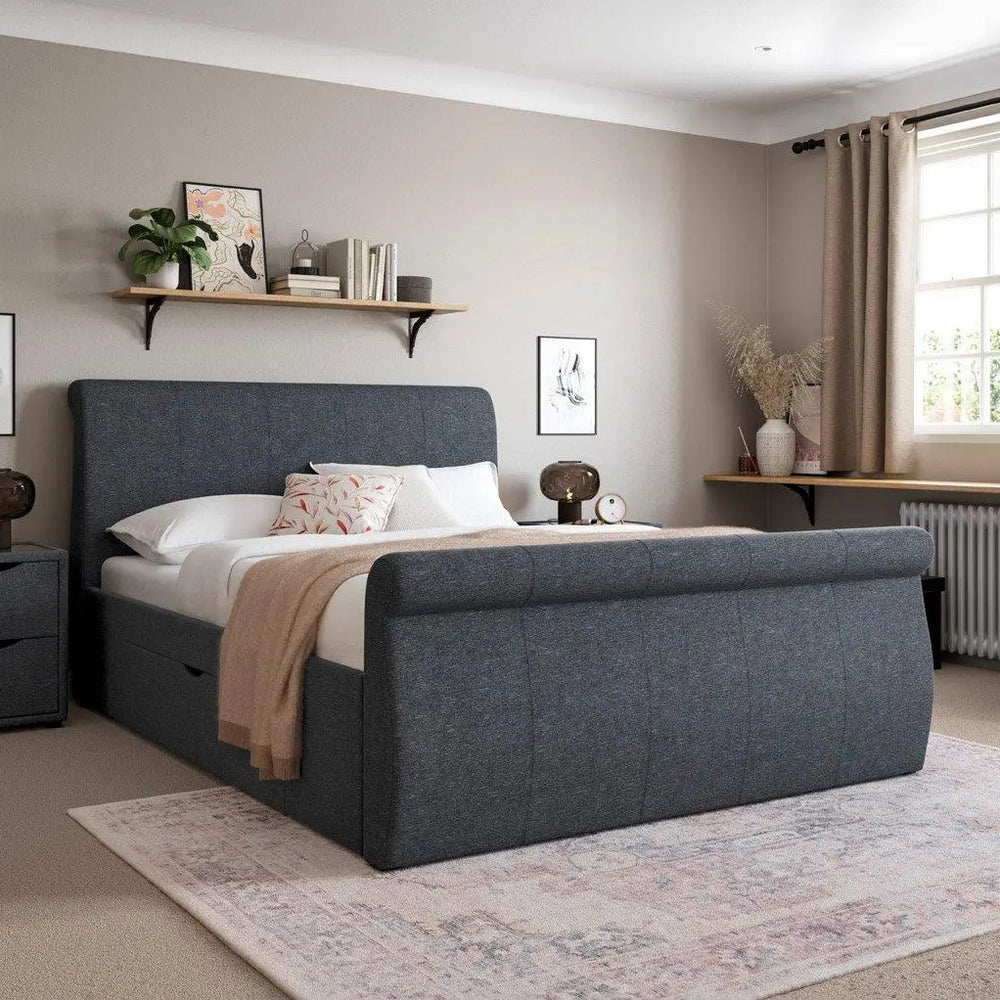 Lucia Upholstered Bed Frame - Blue Dreams