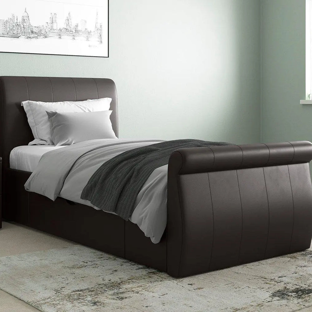 Lucia Upholstered Bed Frame - Brown Dreams