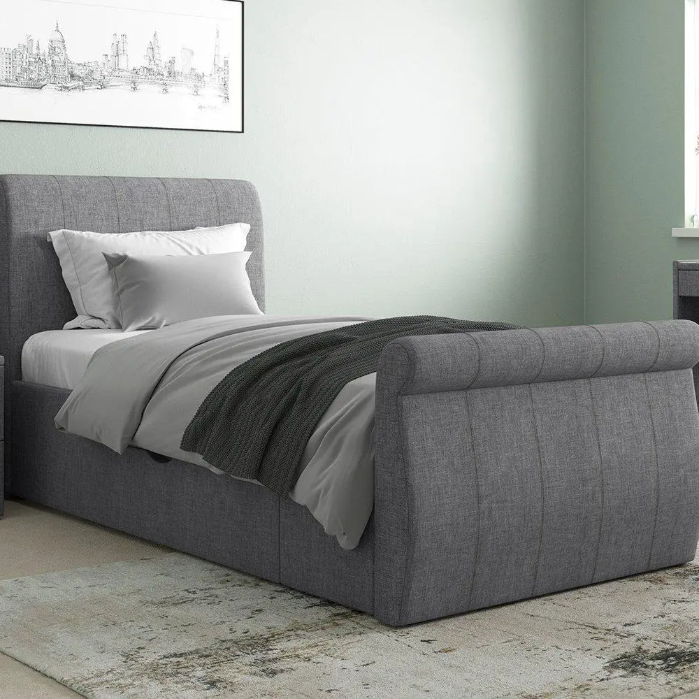 Lucia Upholstered Bed Frame - Grey Dreams