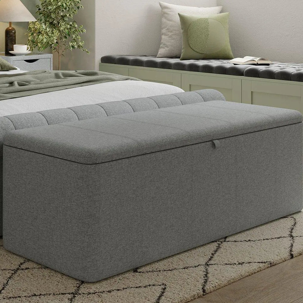 Lucia / Wilson / Sandy Upholstered Blanket Box - Grey Dreams