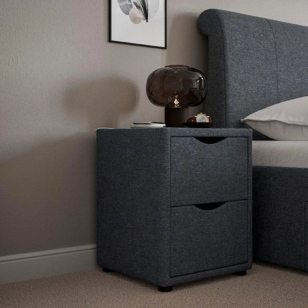 Lucia / Wilson Upholstered Bedside Table - Blue Dreams