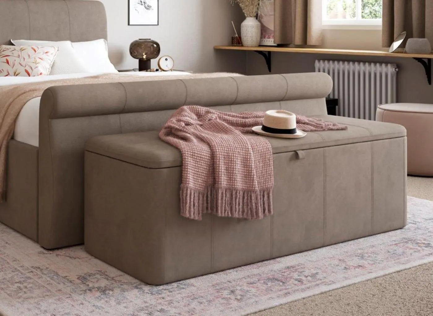Lucia / Wilson Upholstered Blanket Box - Beige Dreams