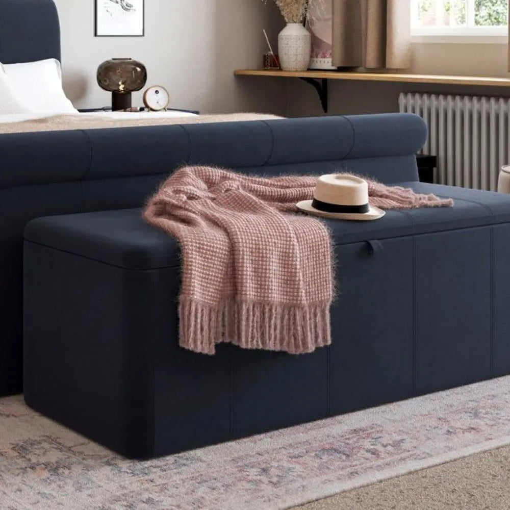 Lucia / Wilson Upholstered Blanket Box - Blue Dreams