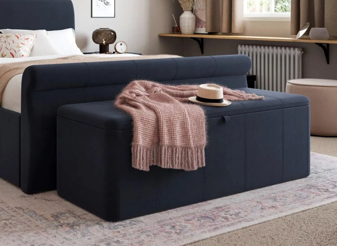 Lucia / Wilson Upholstered Blanket Box - Blue Dreams