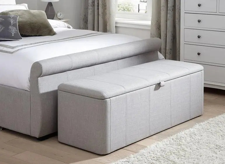 Lucia / Wilson Upholstered Blanket Box - Silver Dreams