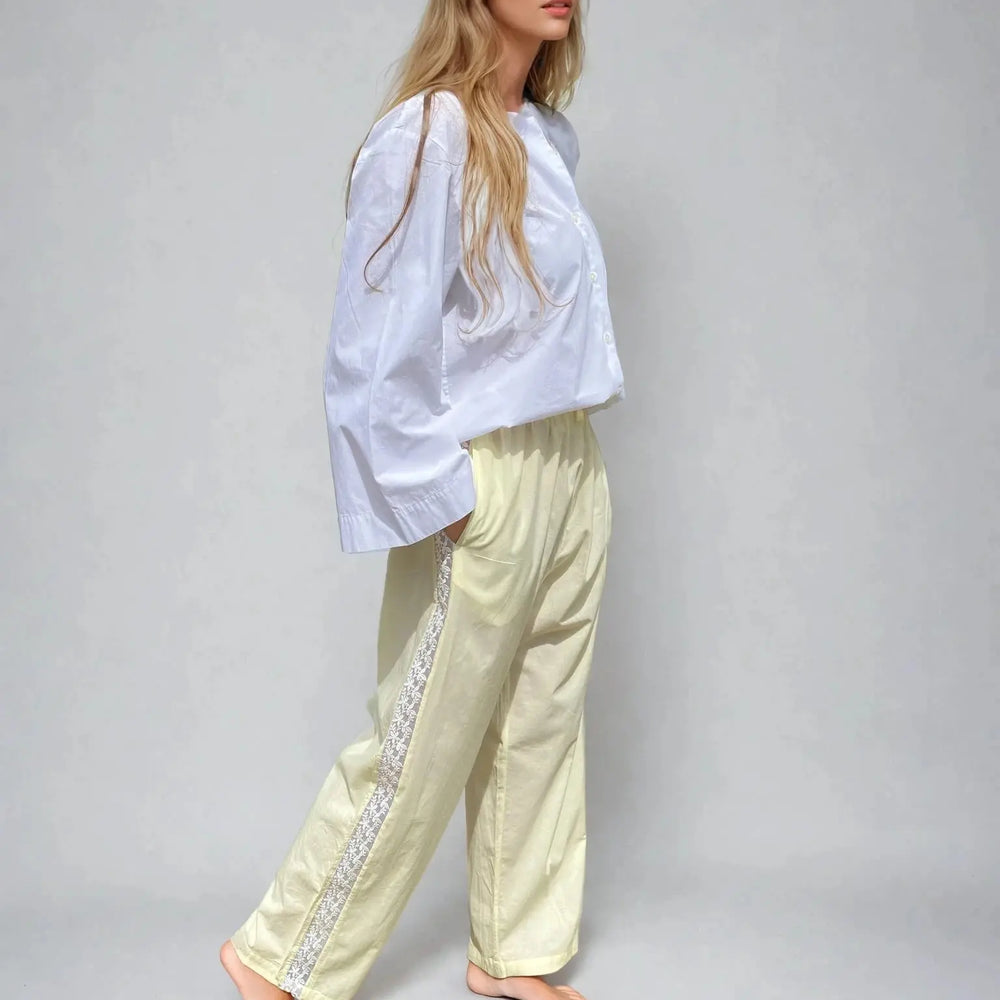 Lucine Pyjama Trousers, Organic Cotton with trim AMOKA DALO