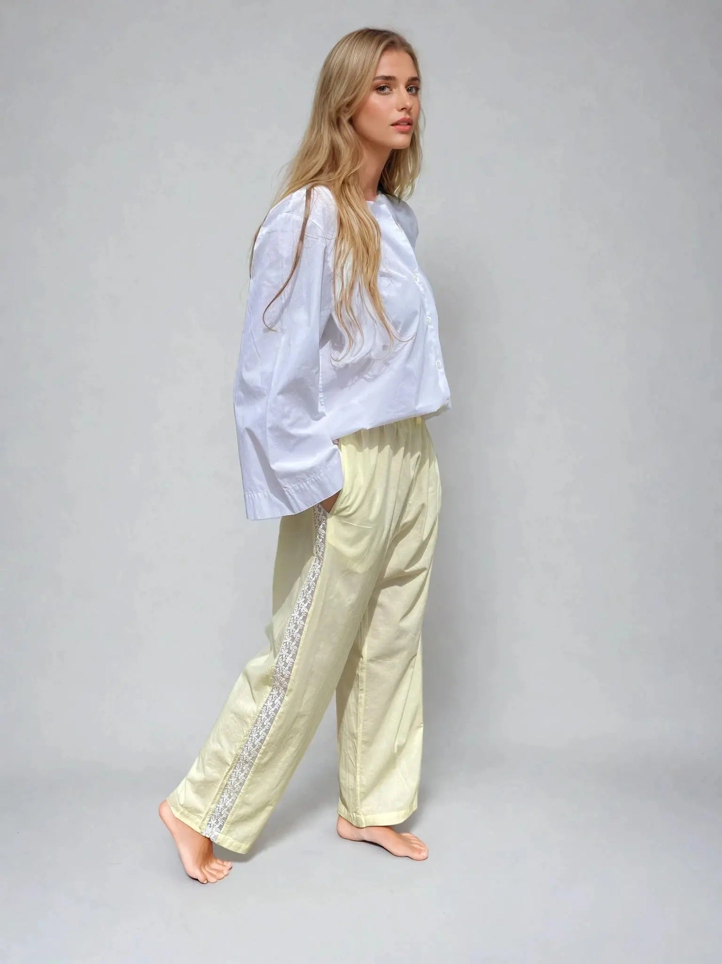 Lucine Pyjama Trousers, Organic Cotton with trim AMOKA DALO