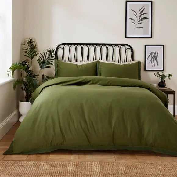 Ludlow Washed Cotton Duvet Cover and Pillowcase Set Dunelm