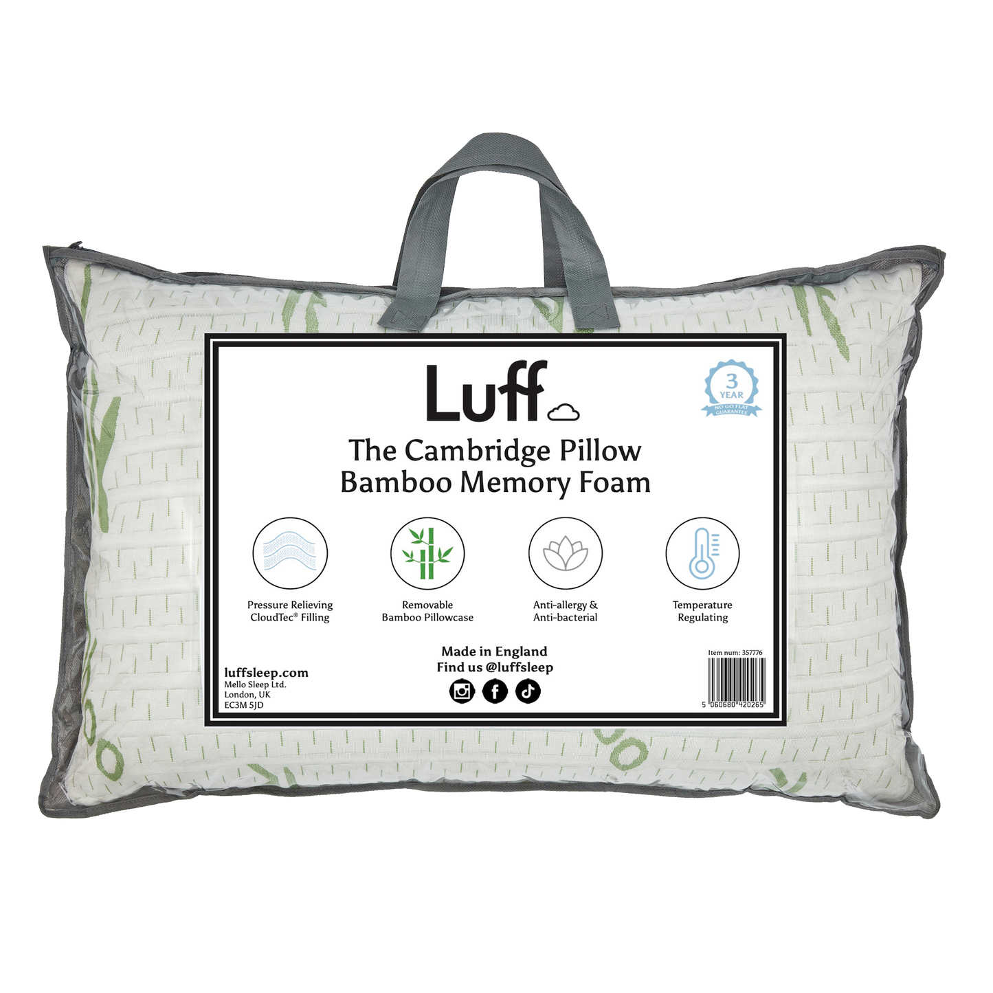The Cambridge Firm Bamboo Pillow Luff Sleep