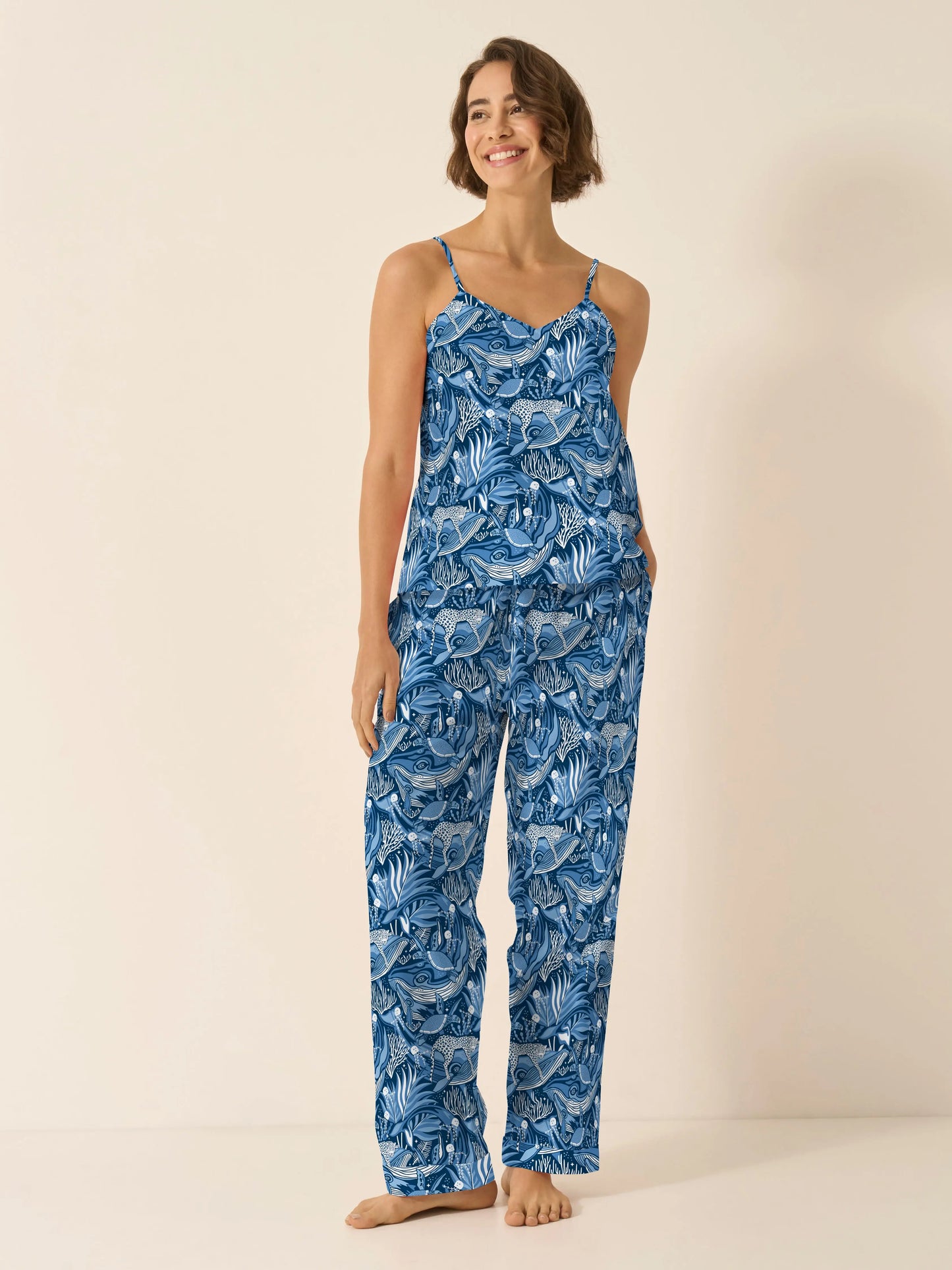 Lullaby of the Whales Women's Organic Cotton Cami Trouser Set Myza