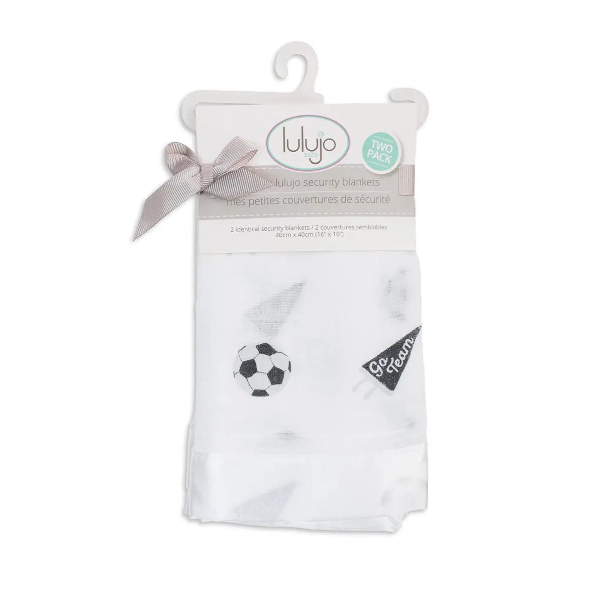 Lulujo - 2 Pack Muslin Security Comforter Blanket - Footballs Lulujo