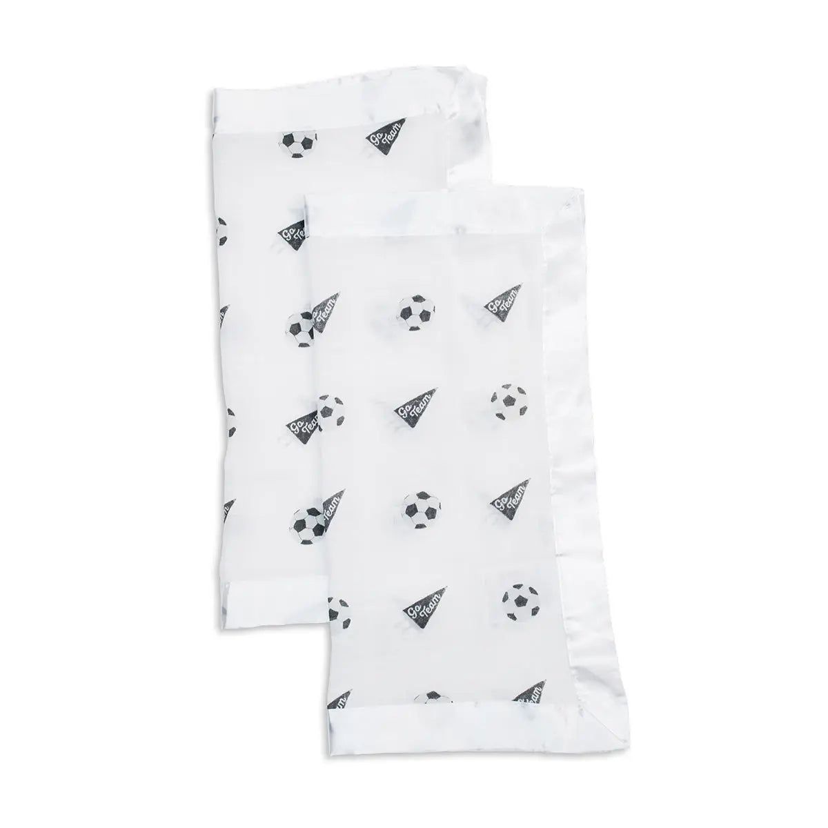 Lulujo - 2 Pack Muslin Security Comforter Blanket - Footballs Lulujo
