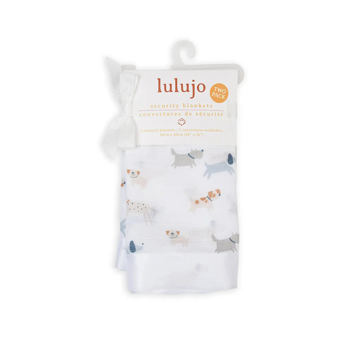 Lulujo - 2 Pack Muslin Security Comforter Blanket - Puppy Dog Lulujo