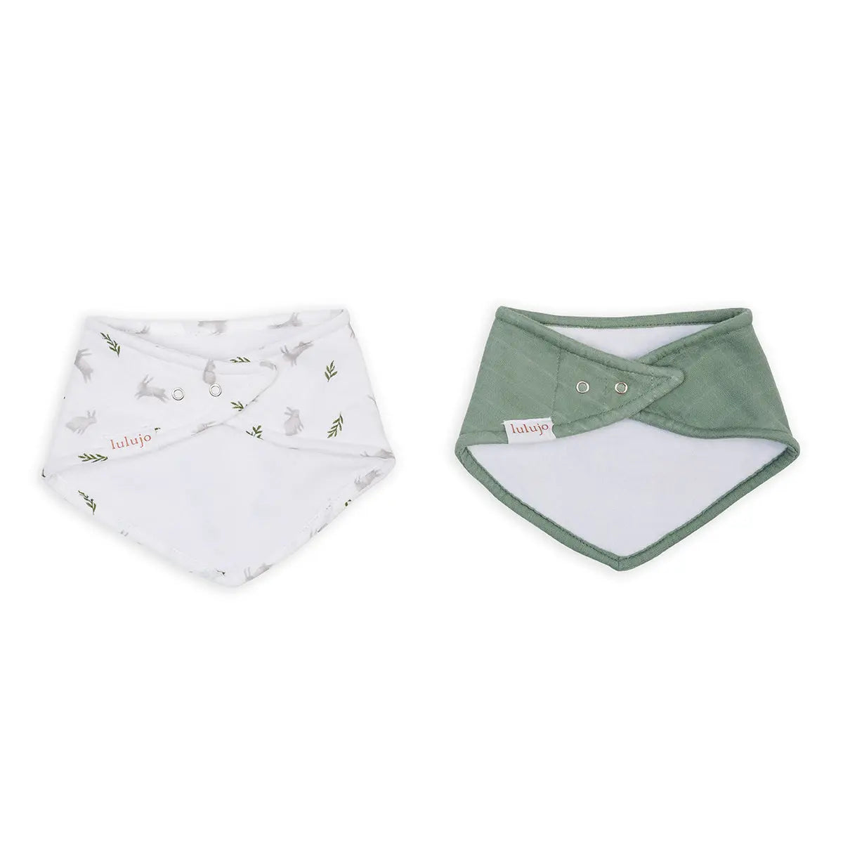 Lulujo - 2 pack Bandana Bib - Bunnies & Fern Lulujo