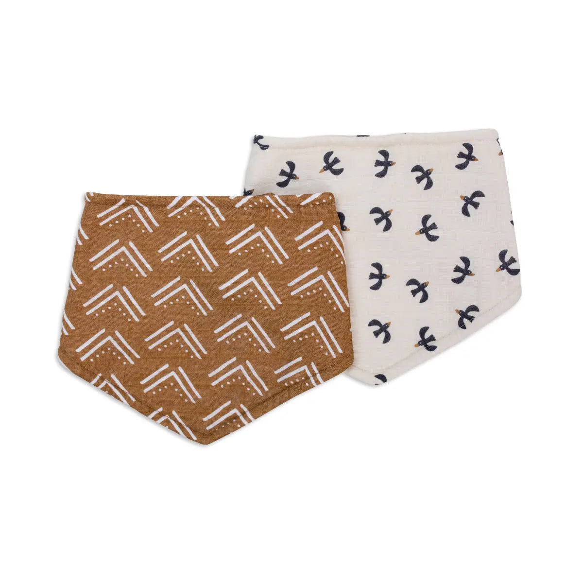 Lulujo - 2 pack Bandana Bib - Mudcloth & Black Bird Lulujo