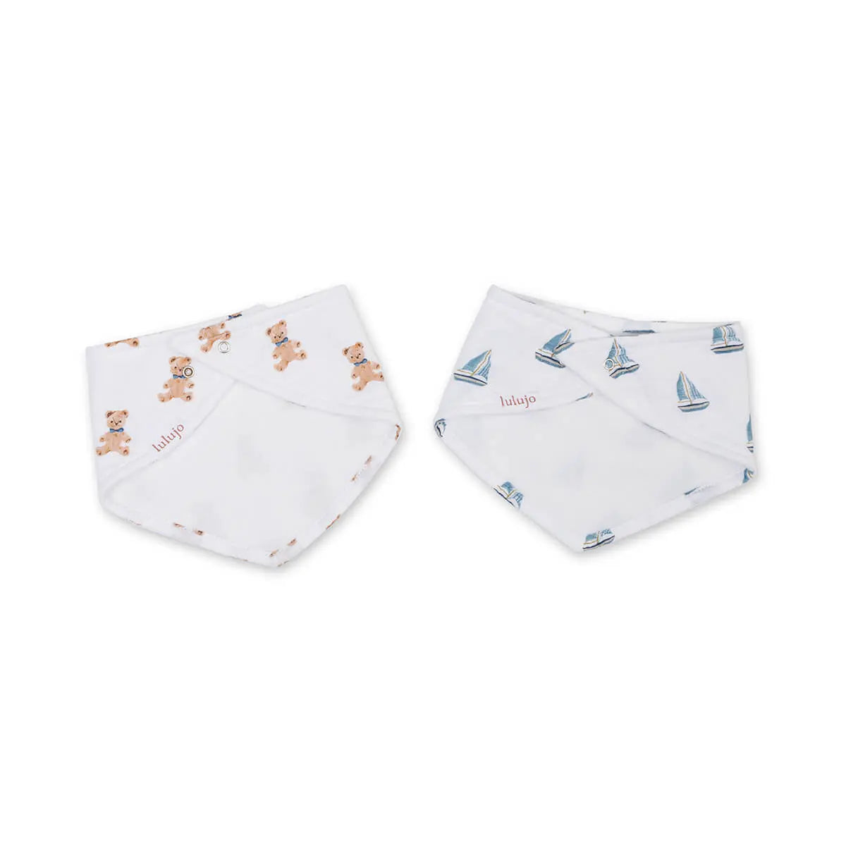 Lulujo - 2 pack Bandana Bib - Vintage Bear & Sailboats Lulujo