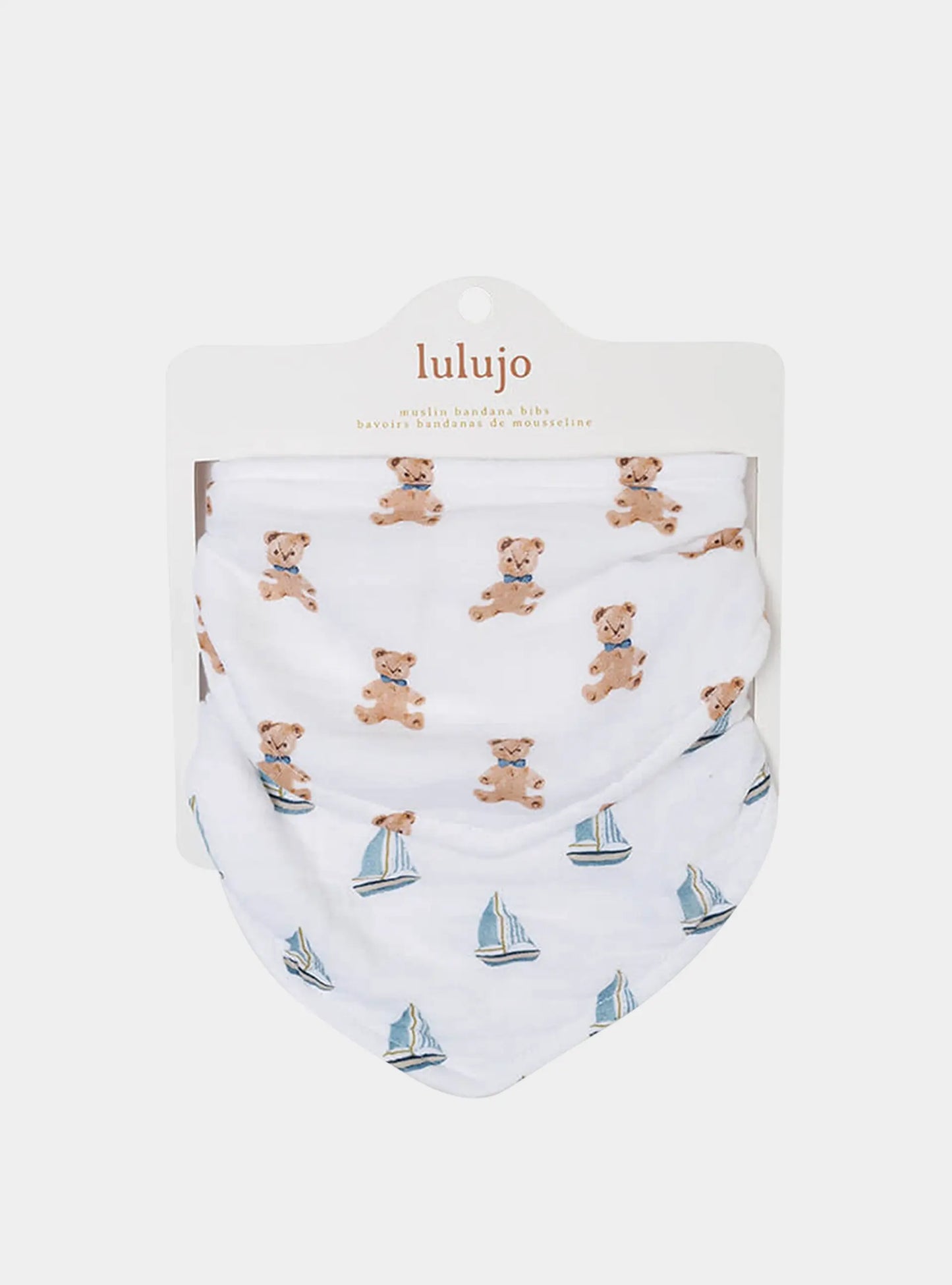 Lulujo - 2 pack Bandana Bib - Vintage Bear & Sailboats Lulujo