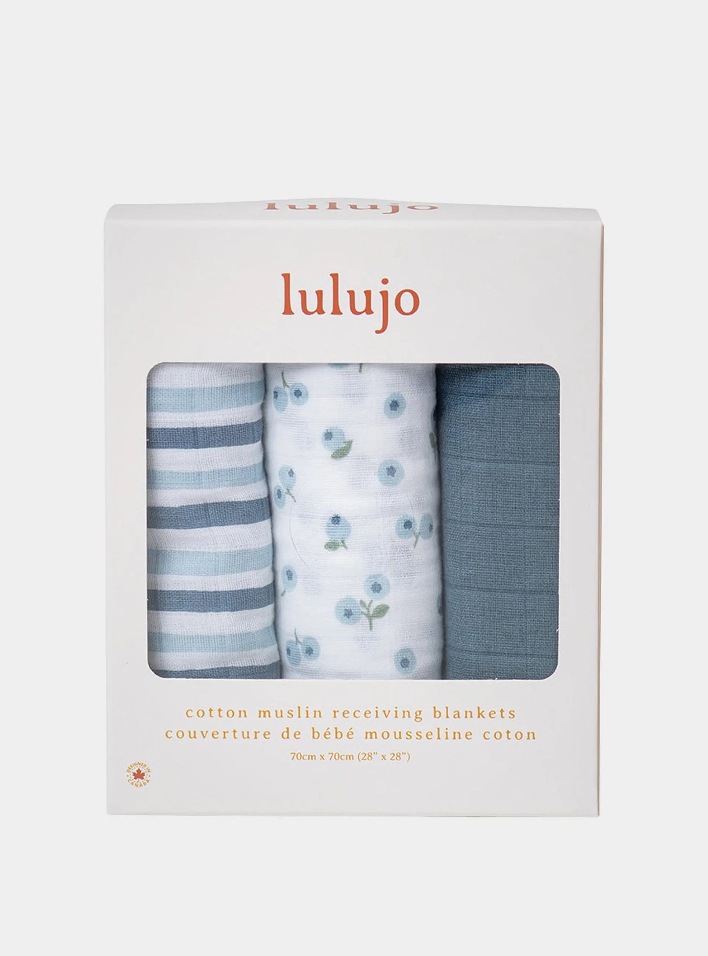 Lulujo - 3 Pack Mini Muslin Cloths - Blueberries Lulujo
