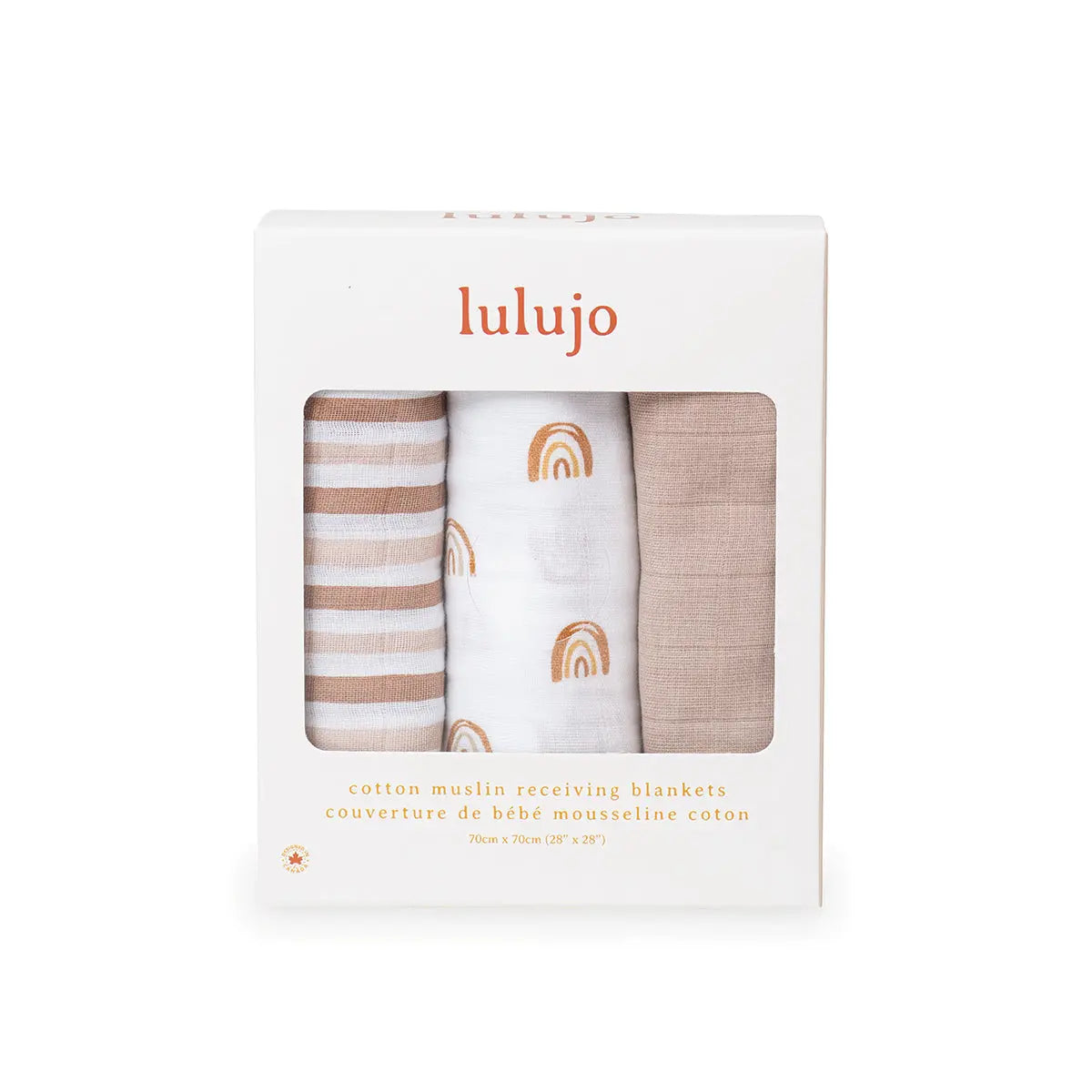 Lulujo - 3 Pack Mini Muslin Cloths - Rainbows Lulujo