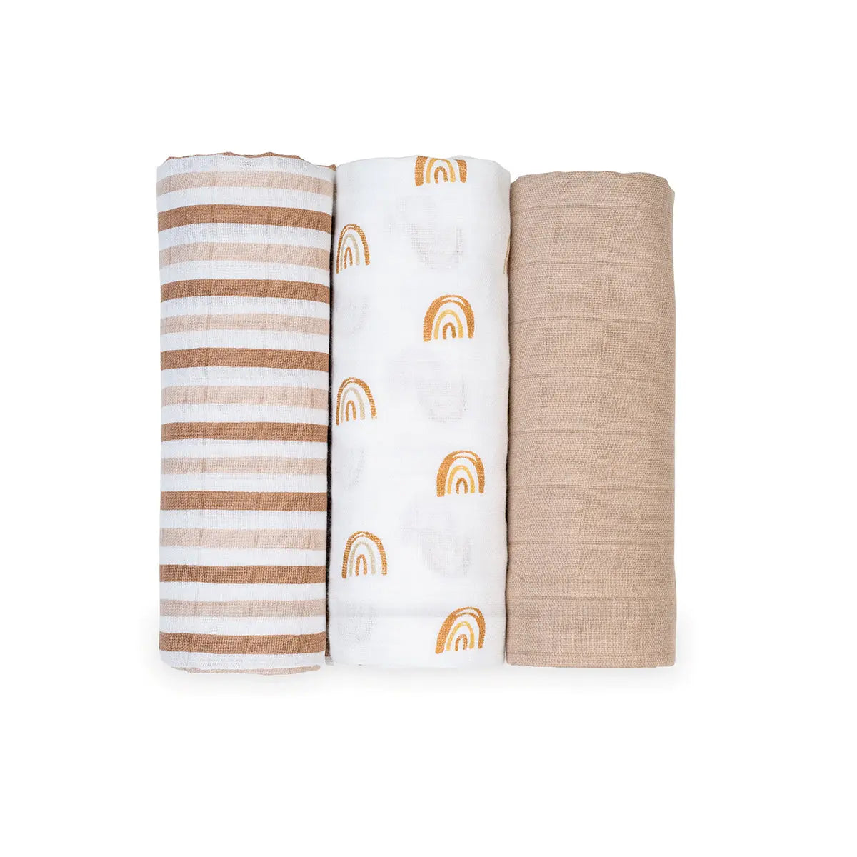Lulujo - 3 Pack Mini Muslin Cloths - Rainbows Lulujo
