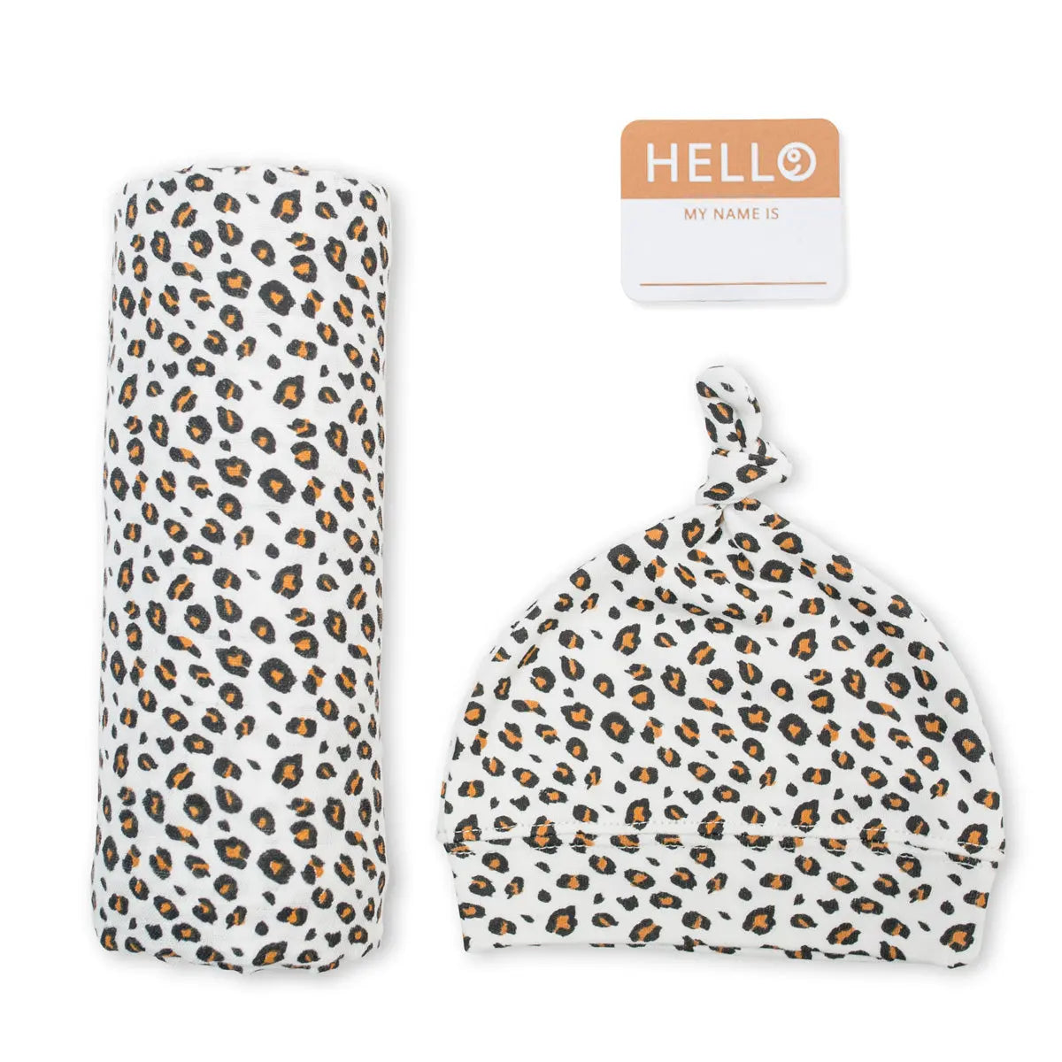 Lulujo - Bamboo Hat and Swaddle Blanket Gift Set - Leopard Lulujo
