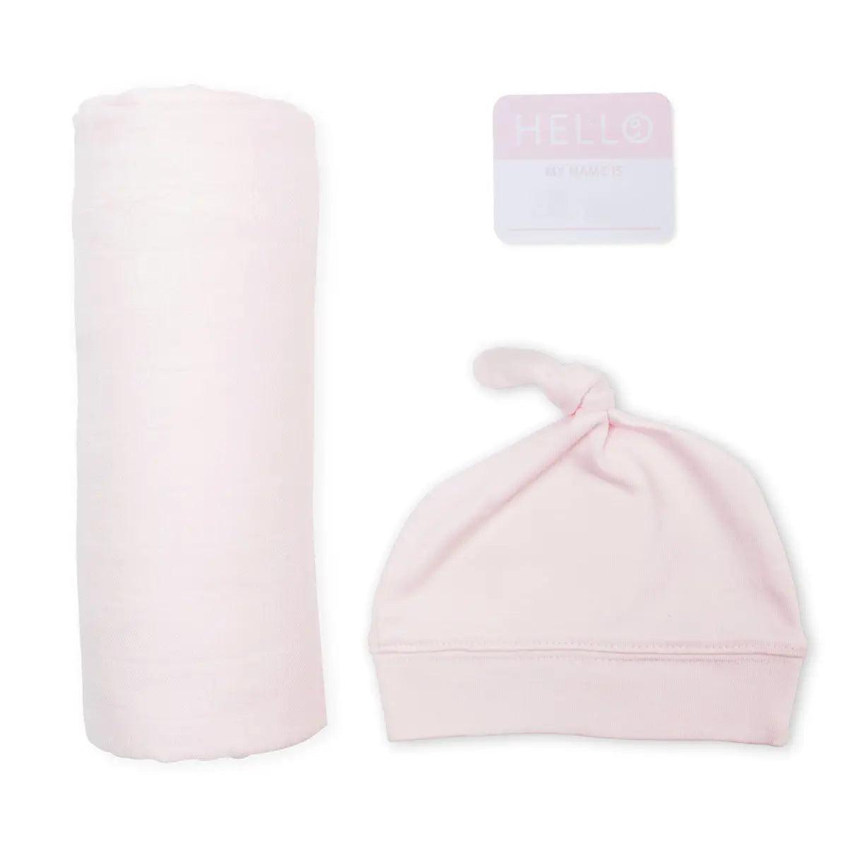 Lulujo - Bamboo Hat and Swaddle Blanket Gift Set - Pink Lulujo