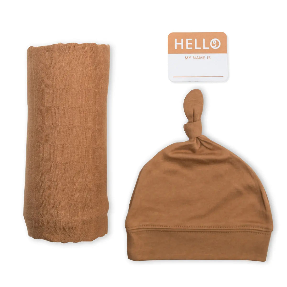 Lulujo - Bamboo Hat and Swaddle Blanket Gift Set - Tan Lulujo
