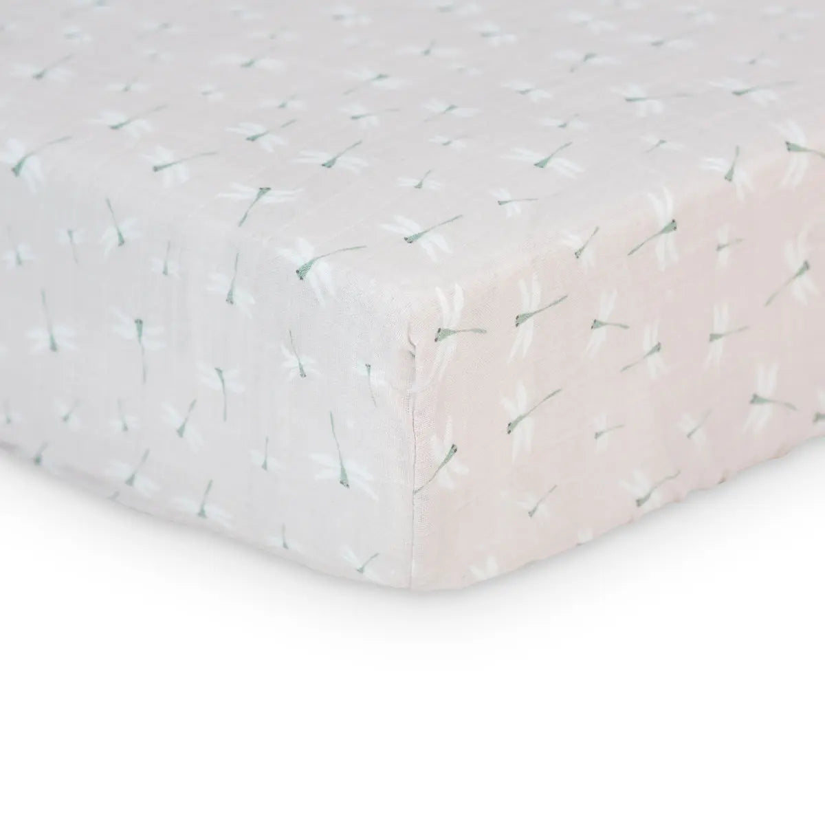 Lulujo - Cotton Fitted Cot  Sheet - Dragonflies (135cm x 70cm) Lulujo