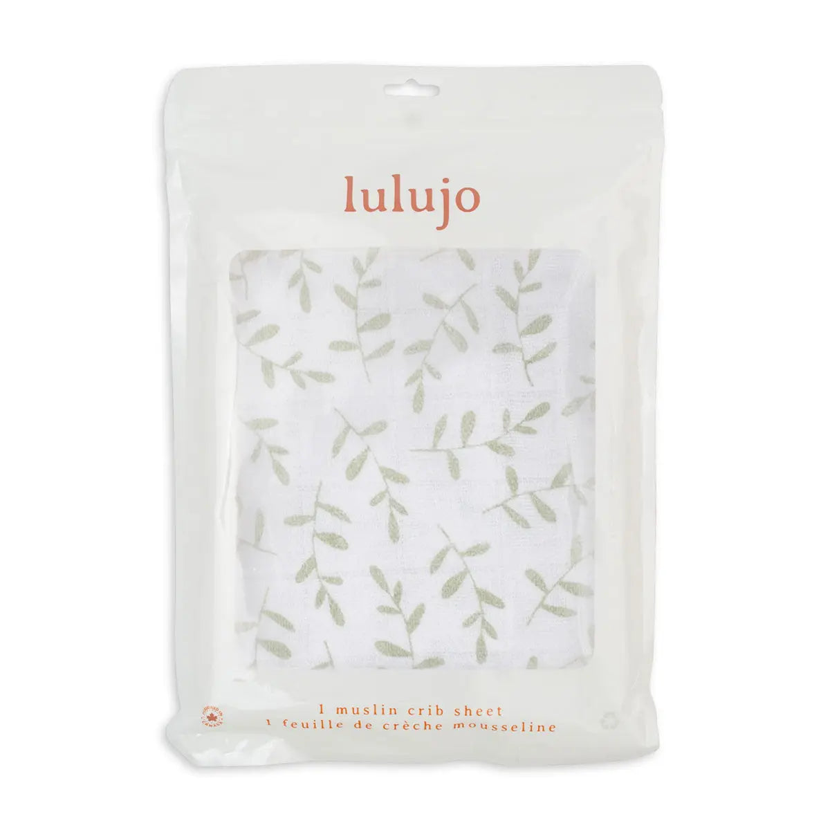 Lulujo - Cotton Fitted Cot  Sheet - Greenery (135cm x 70cm) Lulujo
