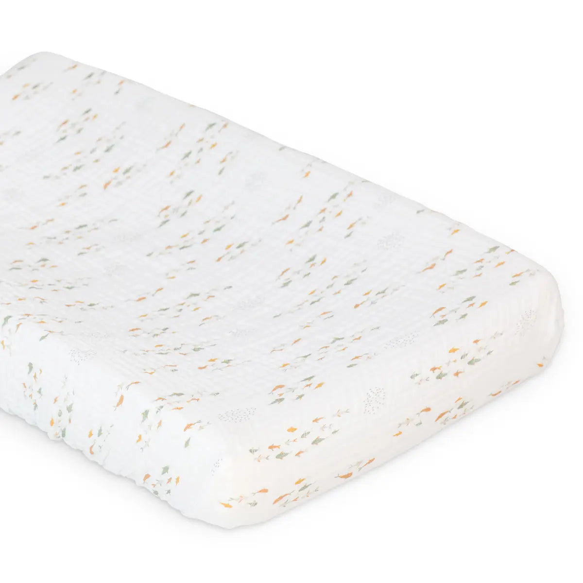 Lulujo - Cotton Fitted Crib Sheet - Fish  (81cm x 43cm) Lulujo