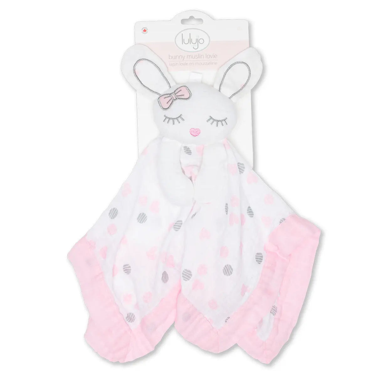 Lulujo - Cotton Muslin Lovie - Pink Bunny Lulujo
