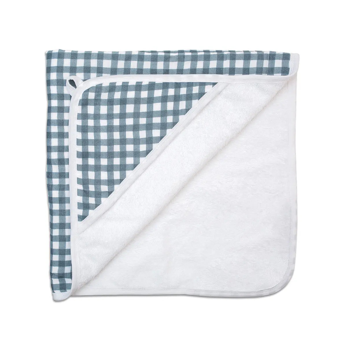 Lulujo - Hooded Towel - Navy Gingham Lulujo