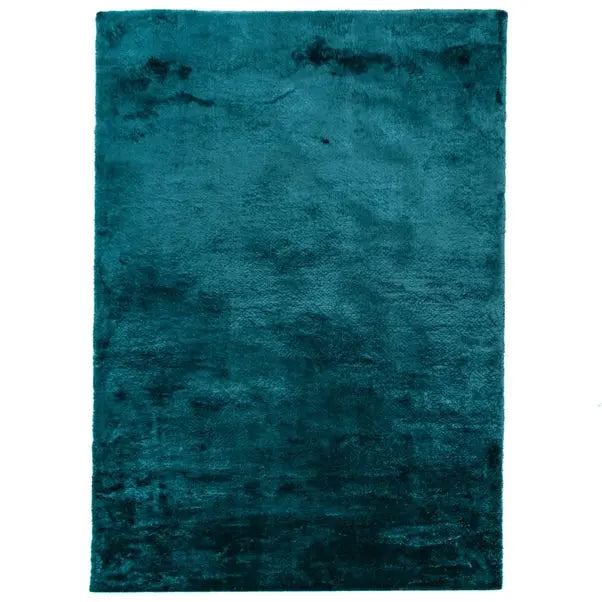 Lumi Dark Teal Supersoft Luxe Sheen Rug Dunelm