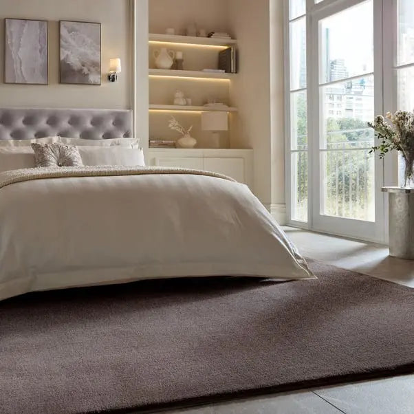 Lumi Grey Supersoft Luxe Sheen Rug Dunelm