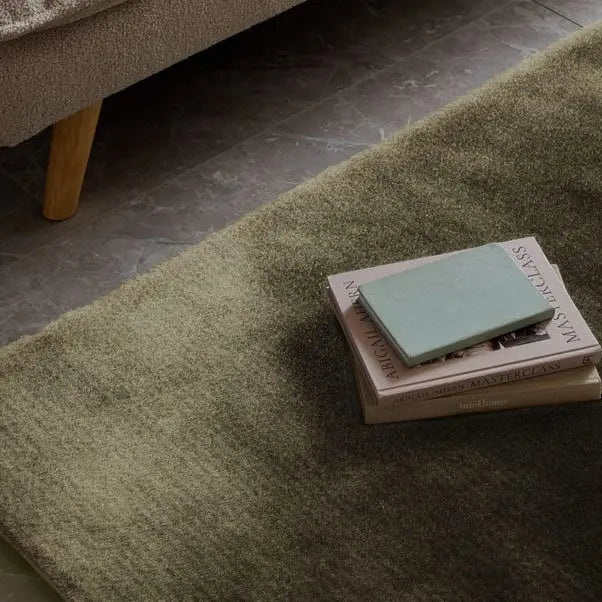 Lumi Sage Supersoft Luxe Sheen Rug Dunelm