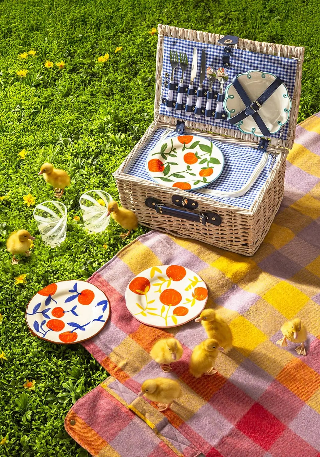 Lunch Plates Twig Oranges  - Set of 4 Casa by Josephine Jenno