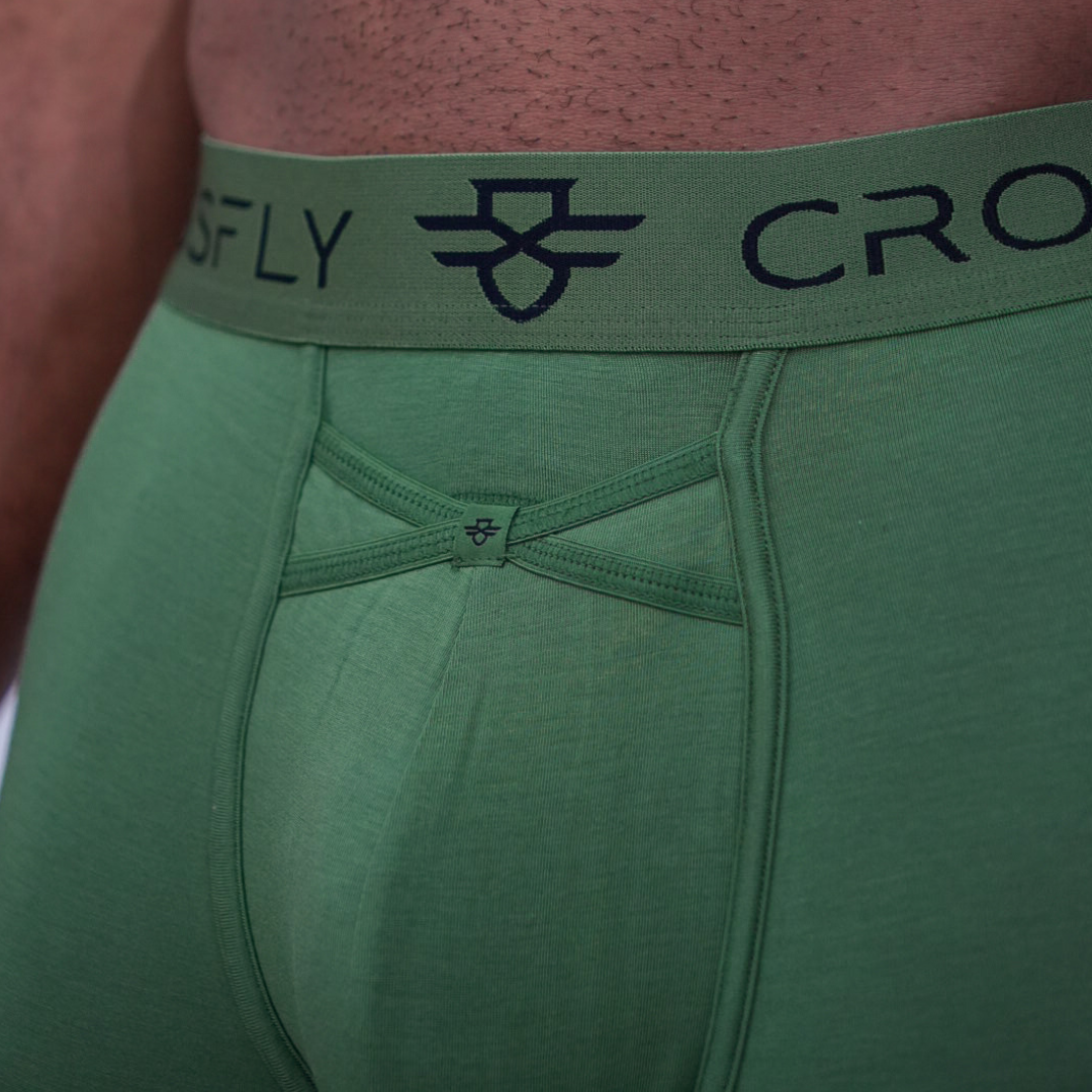 Lux Men's 7" Boxers - Olive/Black Crossfly