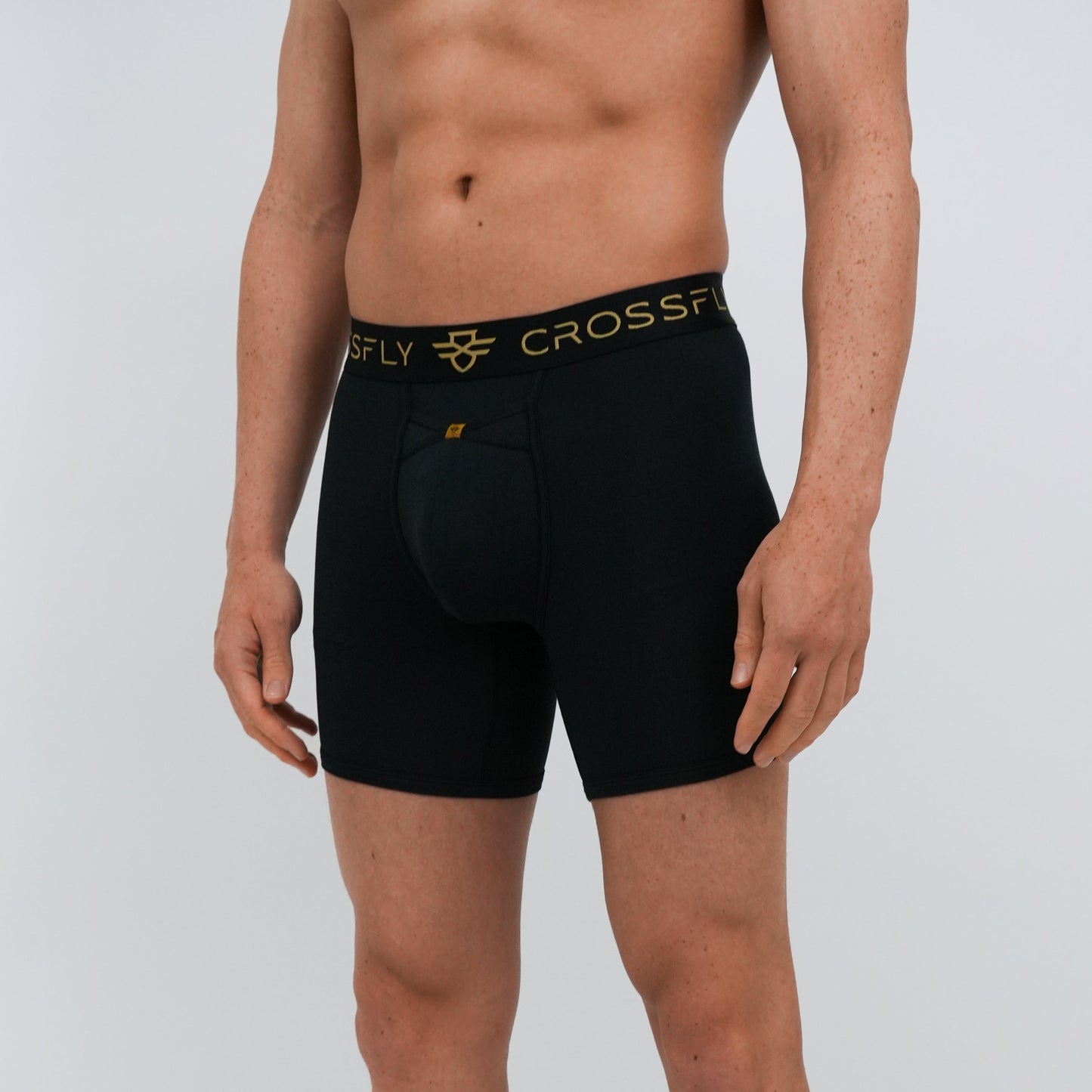 Lux Men's 7" Boxers - Black/Gold Crossfly