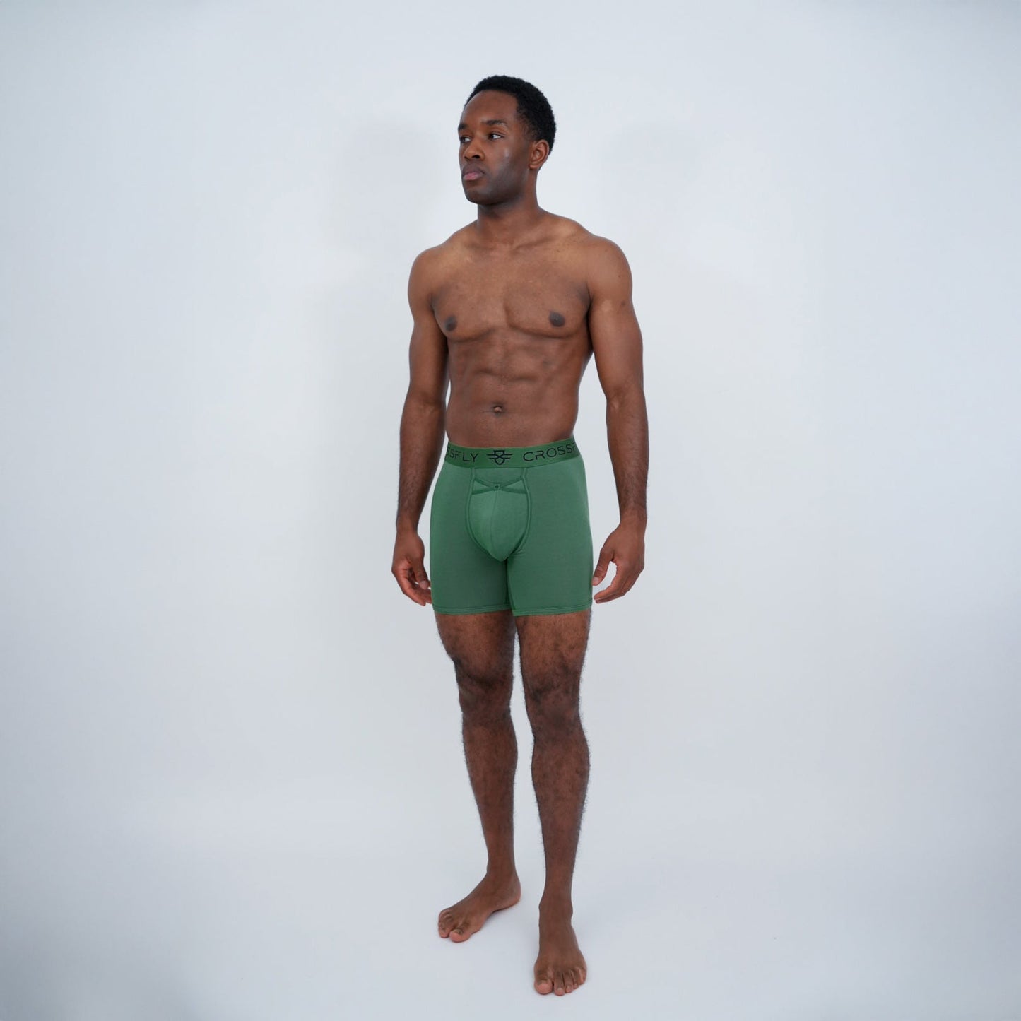 Lux Men's 7" Boxers - Olive/Black Crossfly