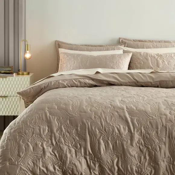 Luxe Heron Duvet Cover and Pillowcase Set Dunelm