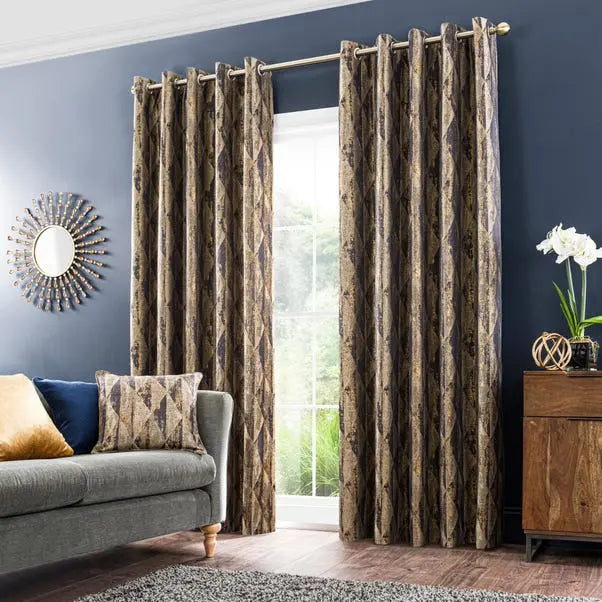Luxor Metallic Eyelet Curtains Dunelm