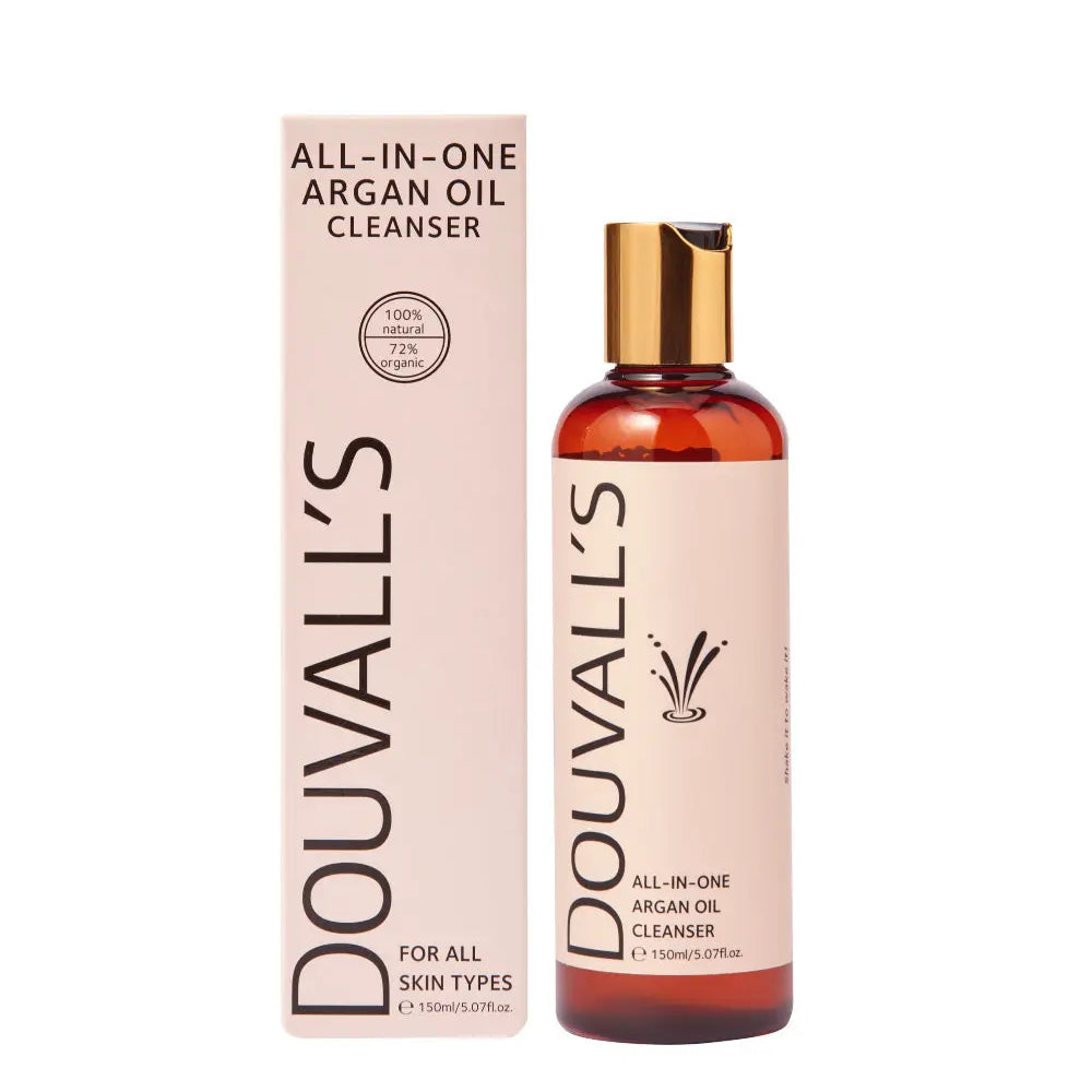 Luxury Argan Gift Set containing 150ml argan cleanser and 50ml organic first cold pressed argan oil Douvalls Beauty