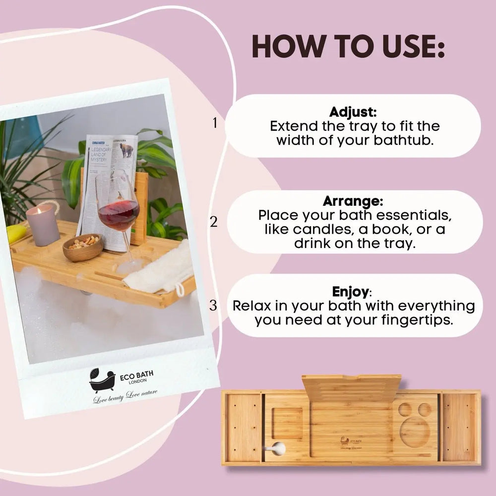 Luxury Eco-Friendly Bamboo Bath Tray Eco Bath London