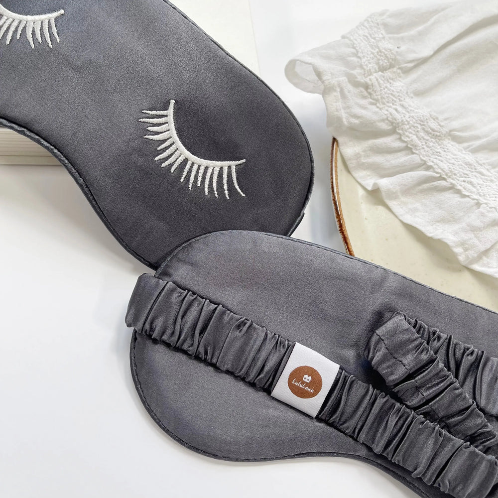 Luxury Embroidered Silk Sleep Mask - Soft Eye Mask for Restful Comfort LuluLane