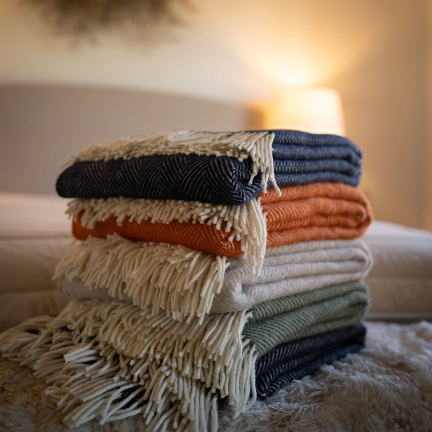 Luxury Pure Wool Throw Floks Home