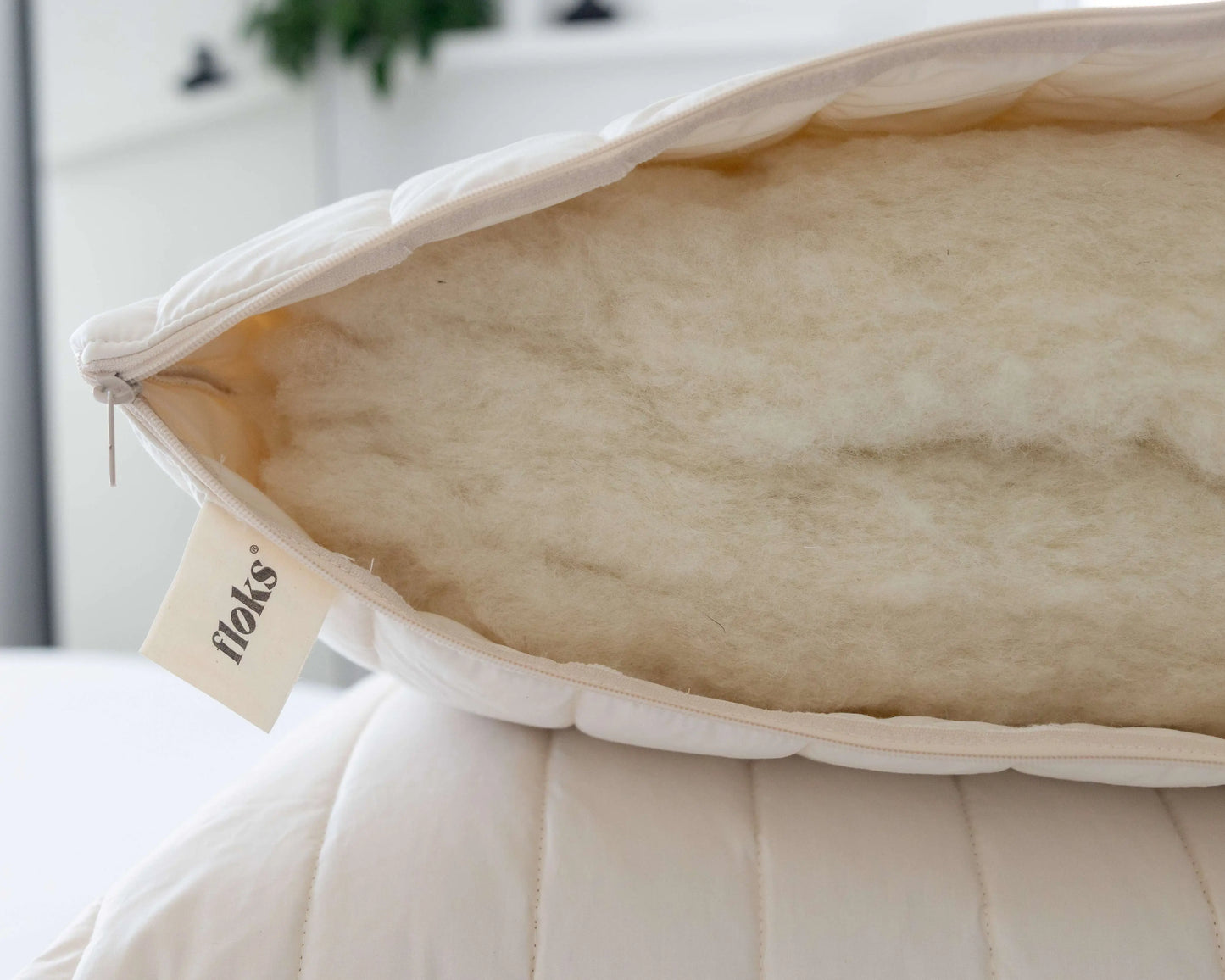 Luxury quilted British wool pillow Floks Home